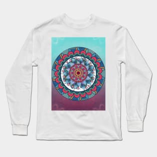 Colourful Flowers Mandala Long Sleeve T-Shirt